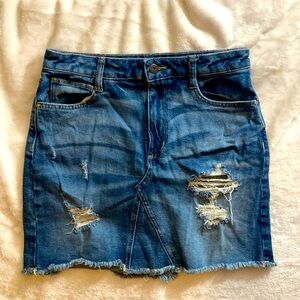 Arizona Jean Co  Juniors Jean Skirt Size 9 Distressed Retro 29x16